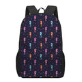 Colorful Seahorse Pattern Print 17 Inch Backpack