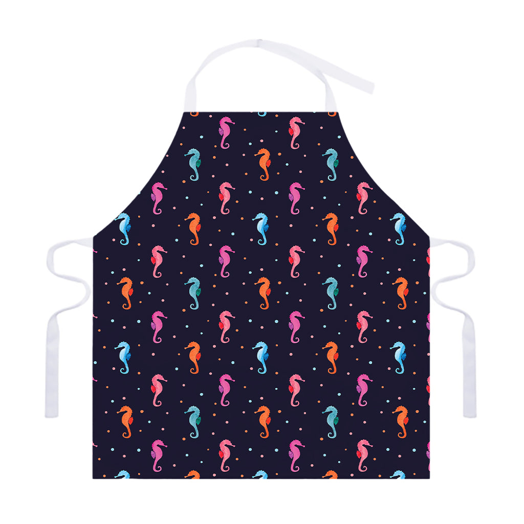 Colorful Seahorse Pattern Print Adjustable Apron