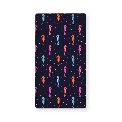 Colorful Seahorse Pattern Print Baby Crib Sheet