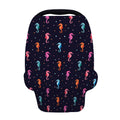Colorful Seahorse Pattern Print Baby Seat Cover