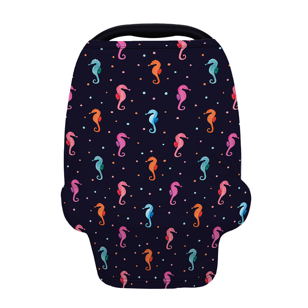 Colorful Seahorse Pattern Print Baby Seat Cover