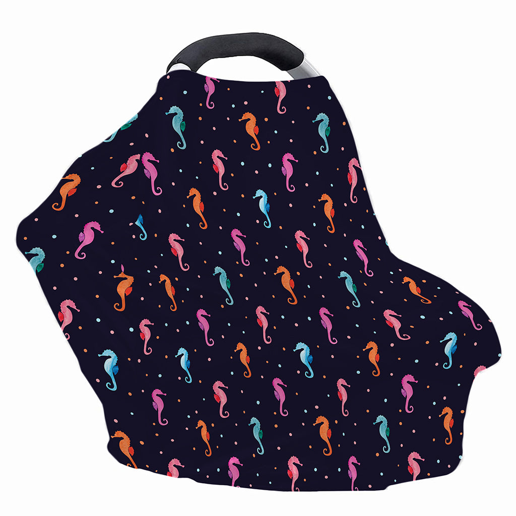 Colorful Seahorse Pattern Print Baby Seat Cover