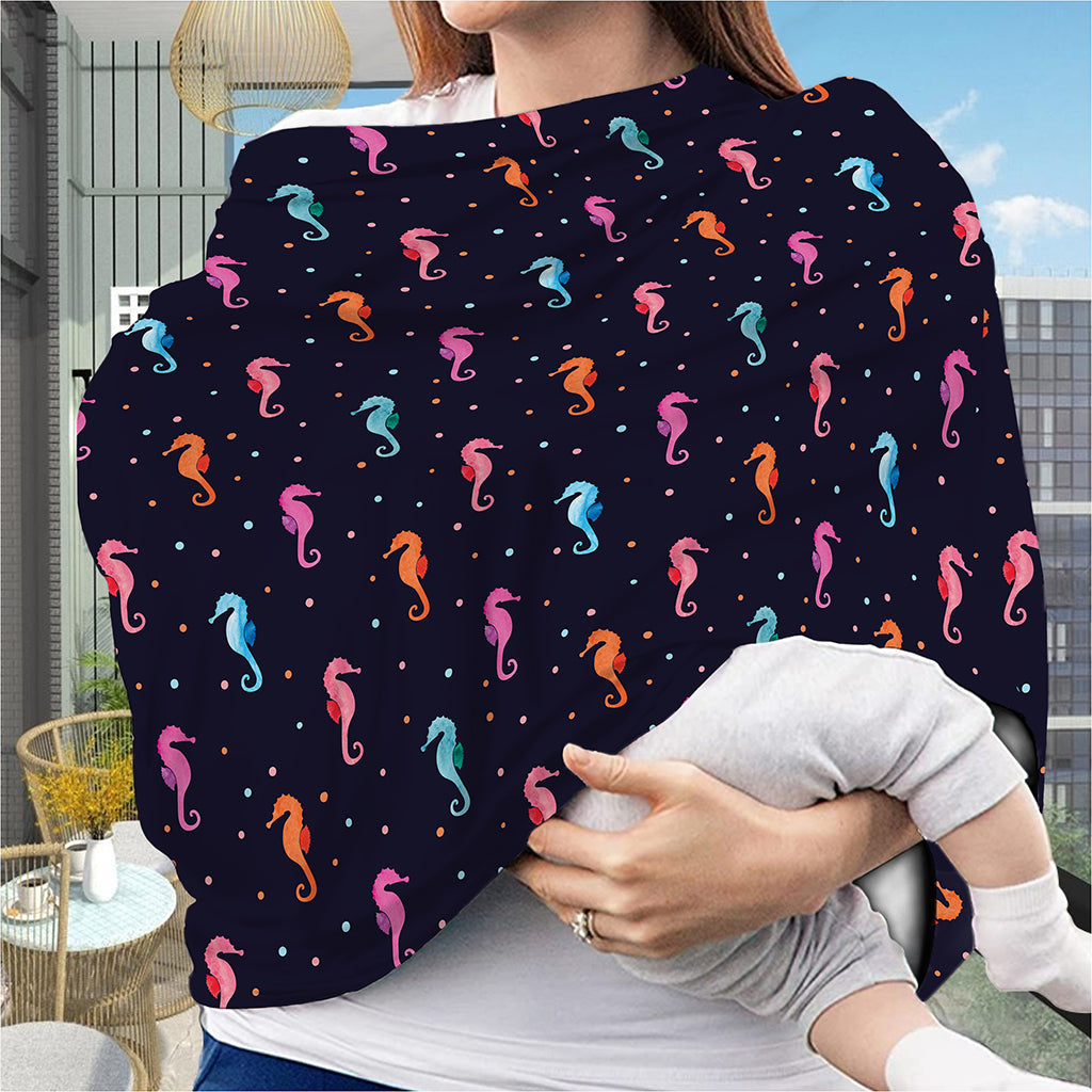Colorful Seahorse Pattern Print Baby Seat Cover
