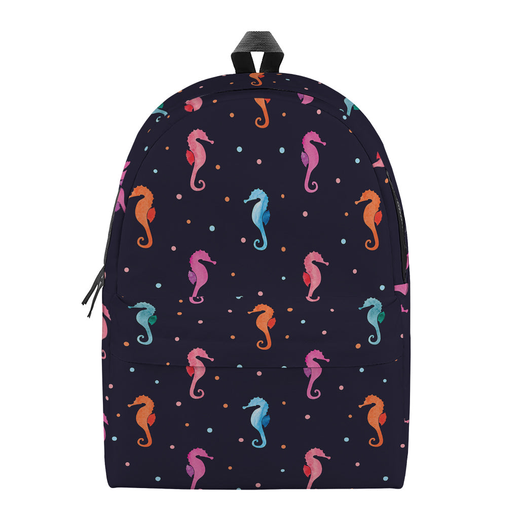 Colorful Seahorse Pattern Print Backpack