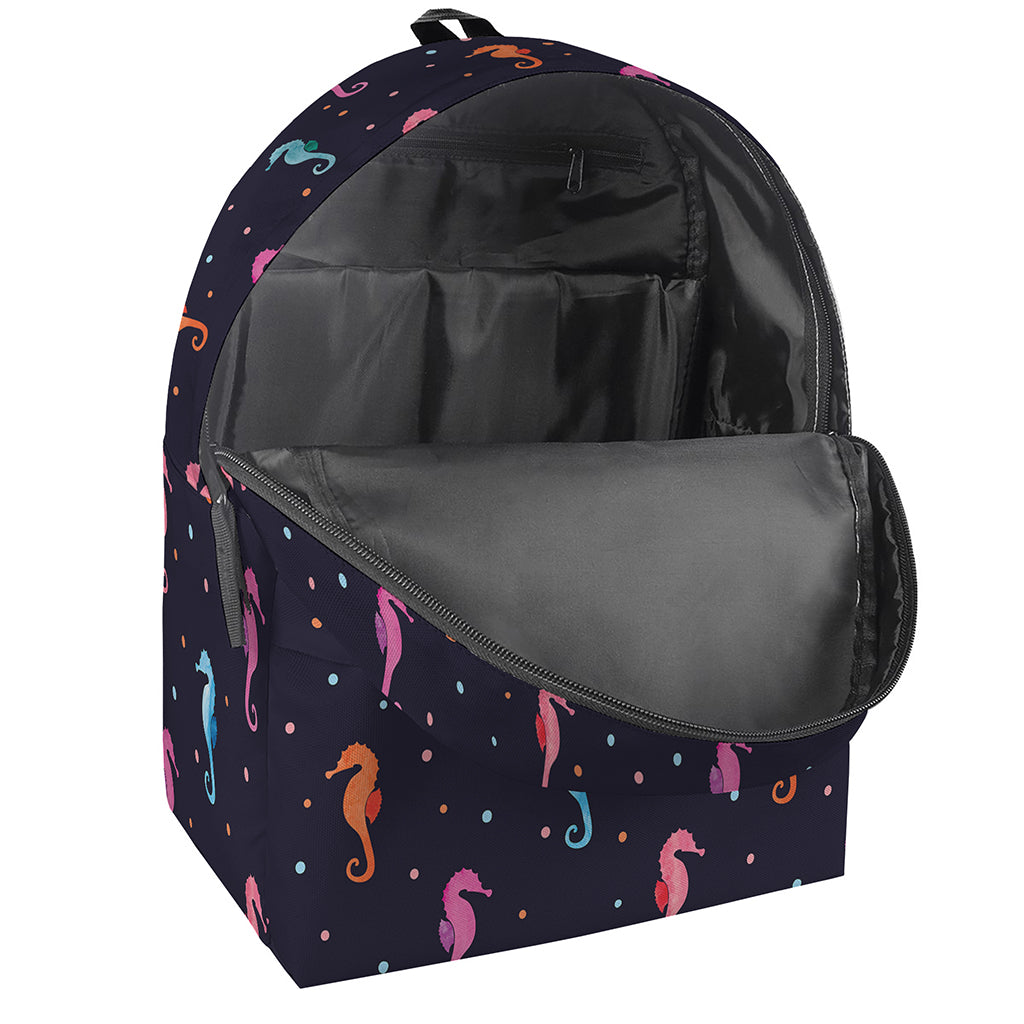 Colorful Seahorse Pattern Print Backpack