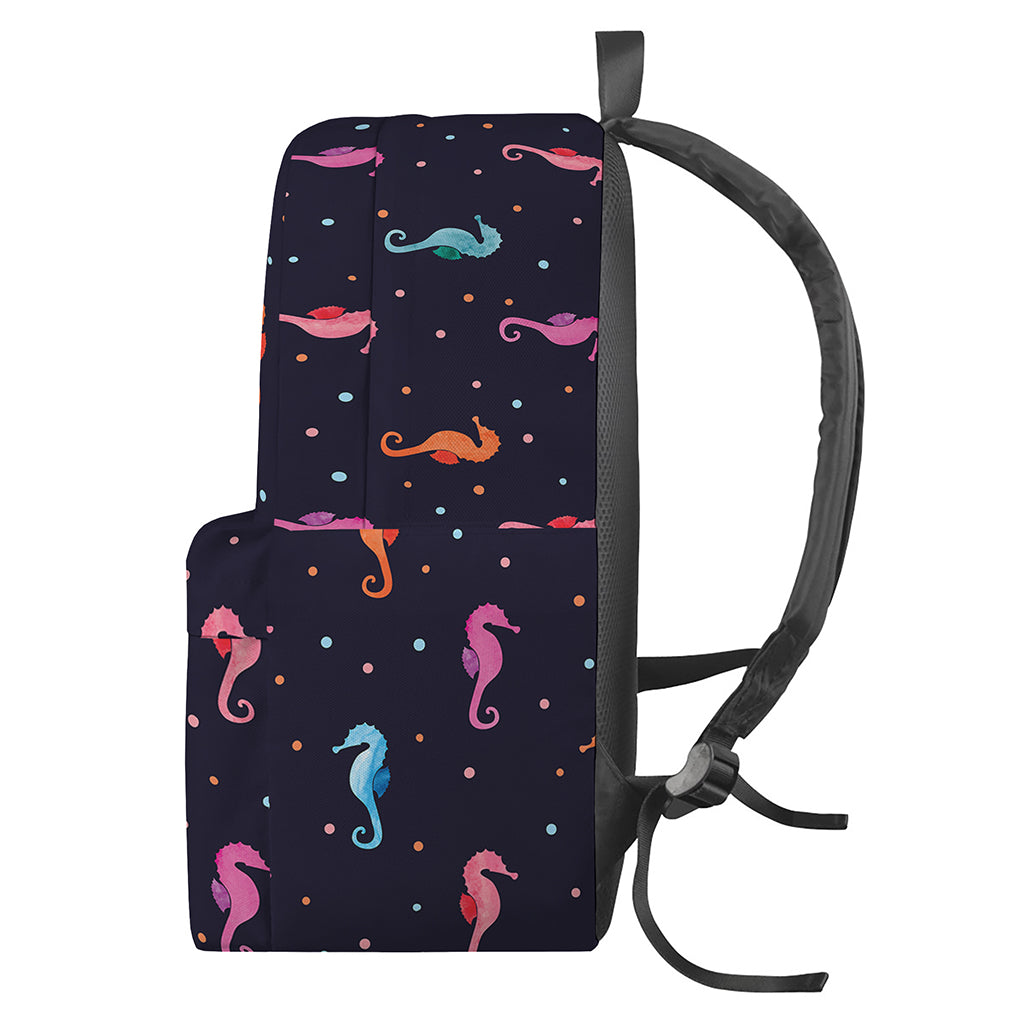 Colorful Seahorse Pattern Print Backpack