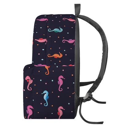 Colorful Seahorse Pattern Print Backpack