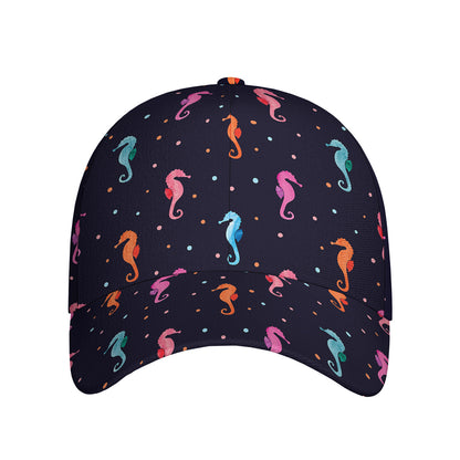 Colorful Seahorse Pattern Print Baseball Cap