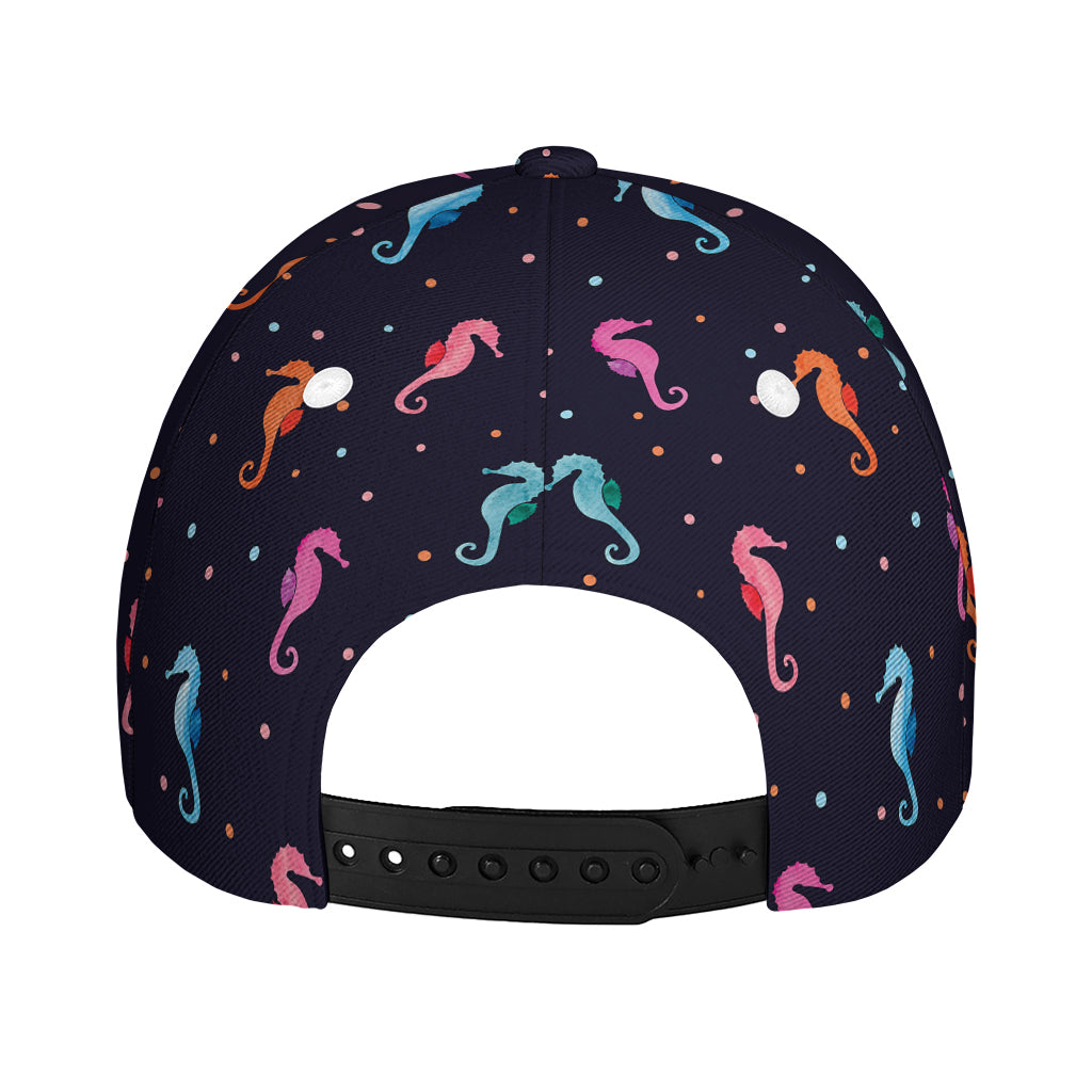 Colorful Seahorse Pattern Print Baseball Cap