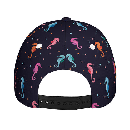 Colorful Seahorse Pattern Print Baseball Cap