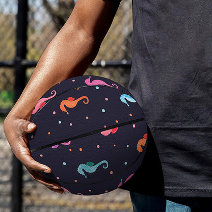 Colorful Seahorse Pattern Print Basketball