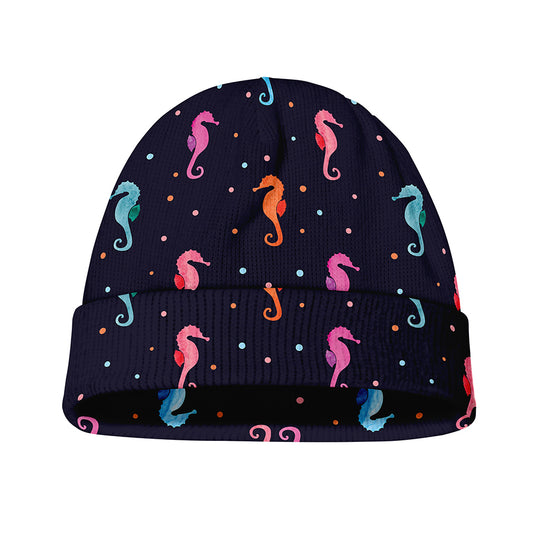 Colorful Seahorse Pattern Print Beanie