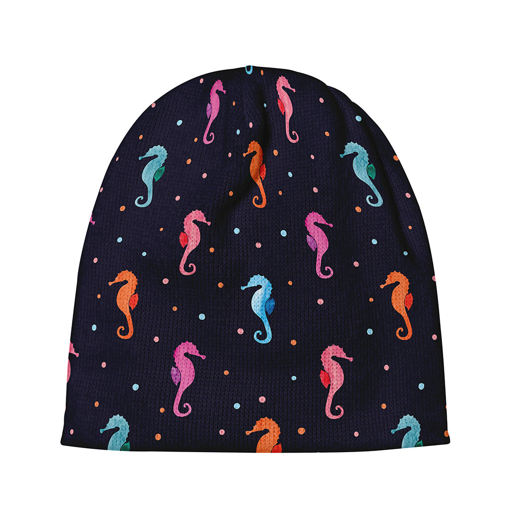 Colorful Seahorse Pattern Print Beanie