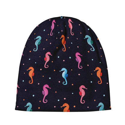 Colorful Seahorse Pattern Print Beanie