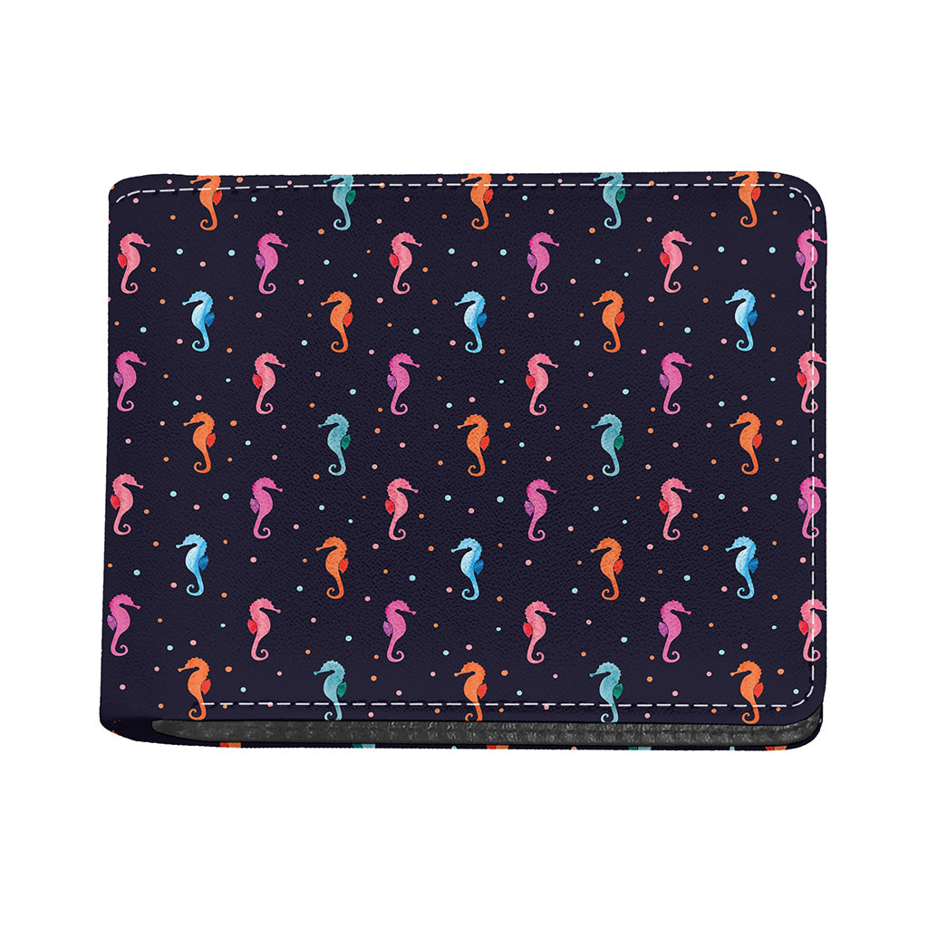 Colorful Seahorse Pattern Print Bifold Wallet