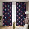 Colorful Seahorse Pattern Print Dimout Pencil Pleat Curtains