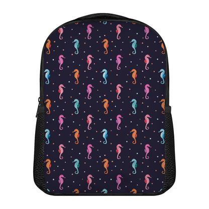 Colorful Seahorse Pattern Print Casual Backpack