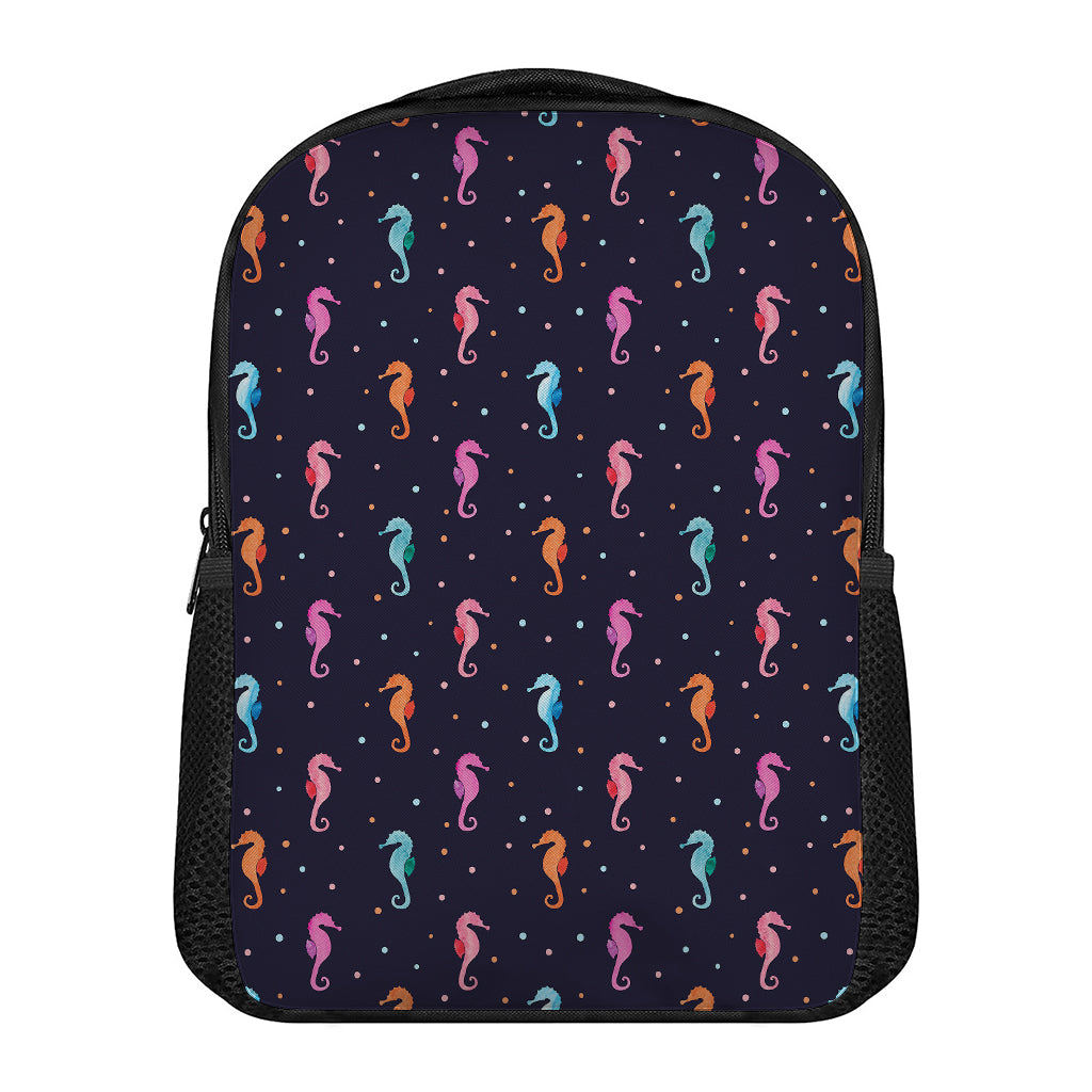 Colorful Seahorse Pattern Print Casual Backpack