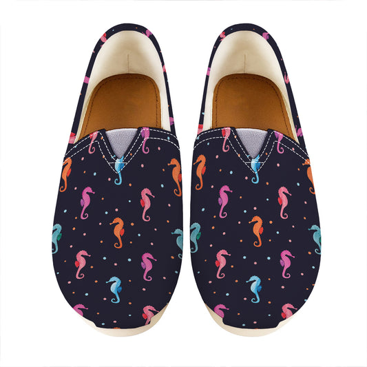 Colorful Seahorse Pattern Print Casual Shoes