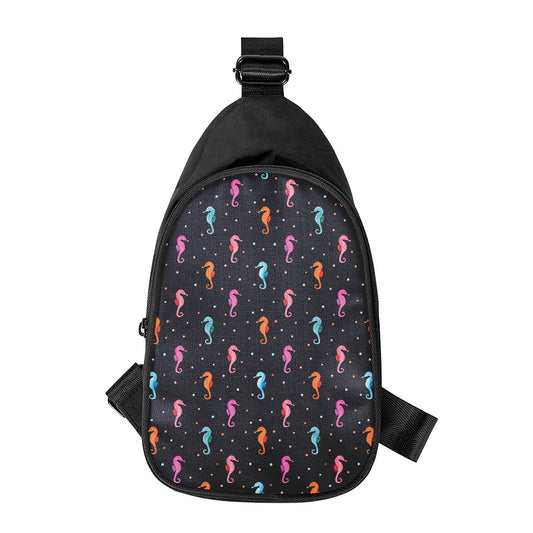 Colorful Seahorse Pattern Print Chest Bag