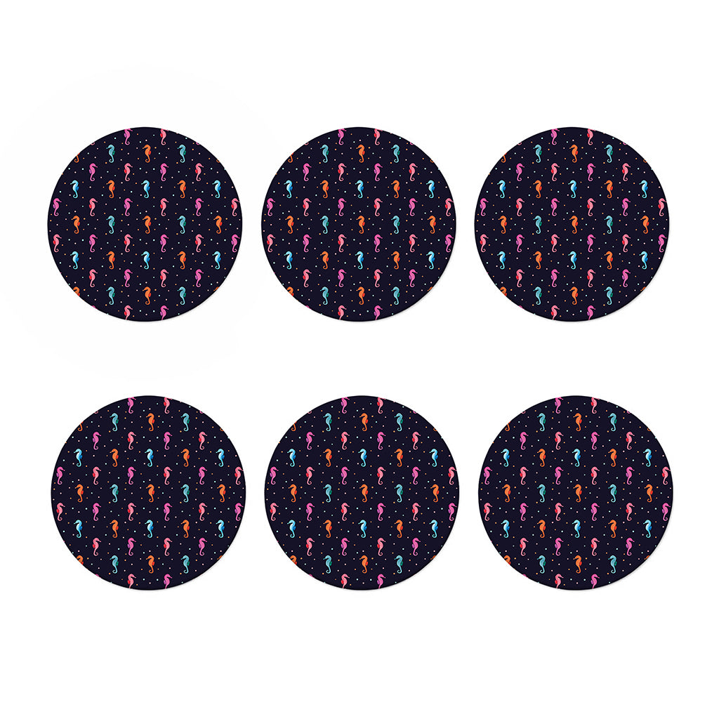 Colorful Seahorse Pattern Print Coaster Set