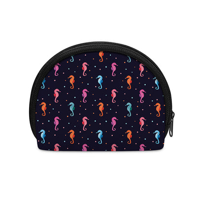 Colorful Seahorse Pattern Print Coin Purse