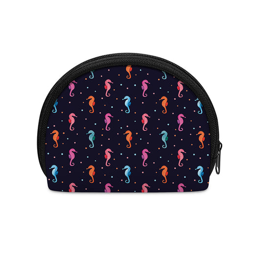 Colorful Seahorse Pattern Print Coin Purse
