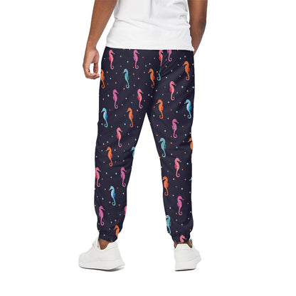 Colorful Seahorse Pattern Print Cotton Pants