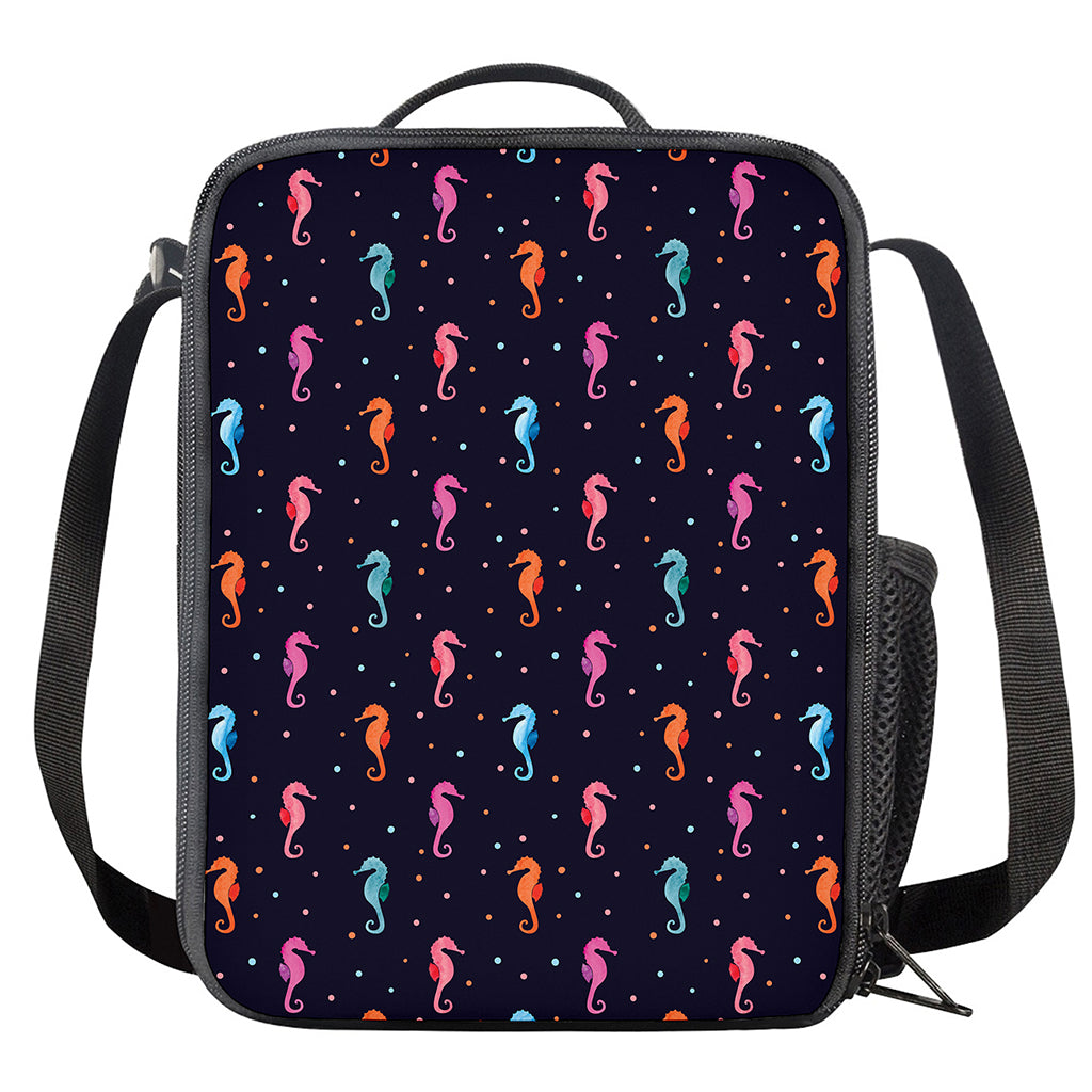 Colorful Seahorse Pattern Print Crossbody Lunch Bag
