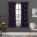 Colorful Seahorse Pattern Print Grommet Curtain Panels