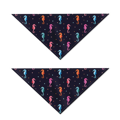 Colorful Seahorse Pattern Print Dog Bandana