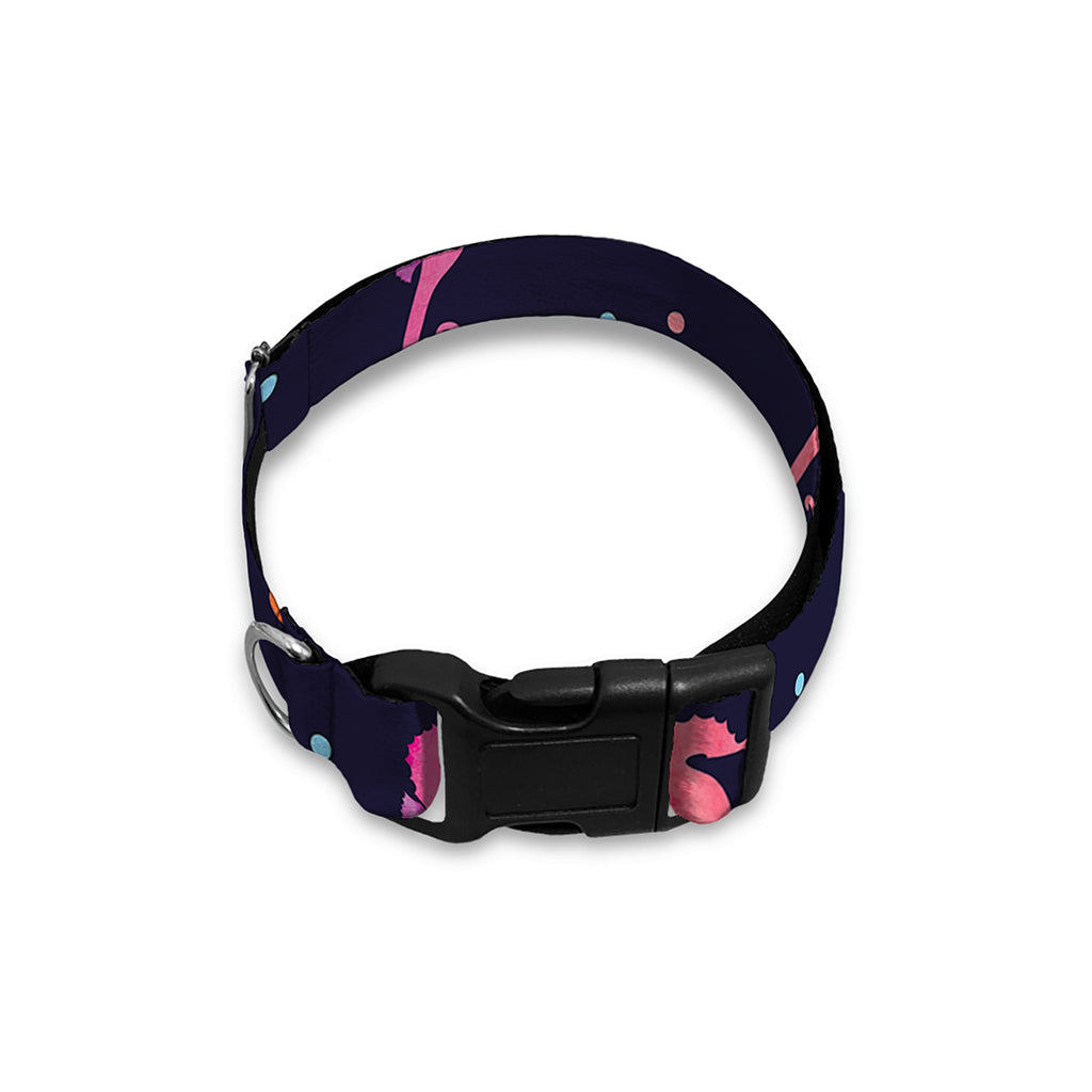 Colorful Seahorse Pattern Print Dog Collar