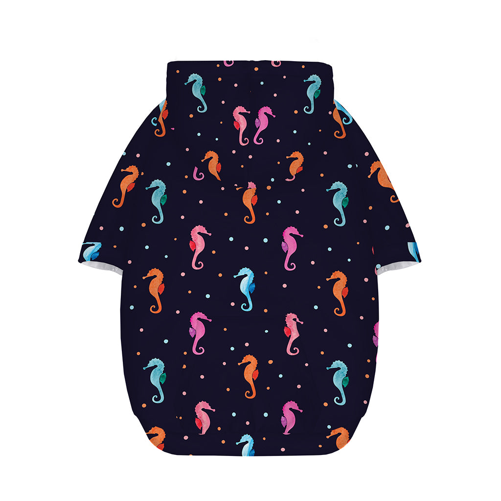 Colorful Seahorse Pattern Print Dog Zip Up Hoodie