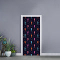 Colorful Seahorse Pattern Print Door Sticker