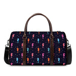 Colorful Seahorse Pattern Print Duffle Bag