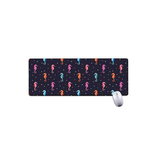 Colorful Seahorse Pattern Print Extended Mouse Pad