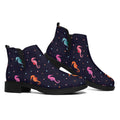 Colorful Seahorse Pattern Print Flat Ankle Boots