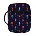 Colorful Seahorse Pattern Print Front Pocket Bible Bag