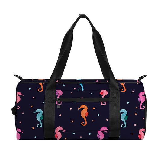 Colorful Seahorse Pattern Print Gym Bag