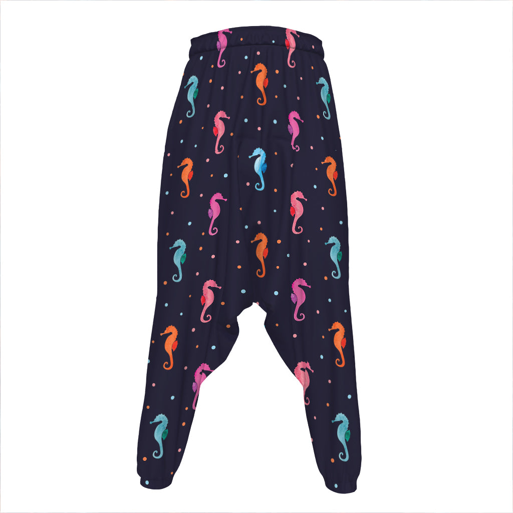 Colorful Seahorse Pattern Print Hammer Pants