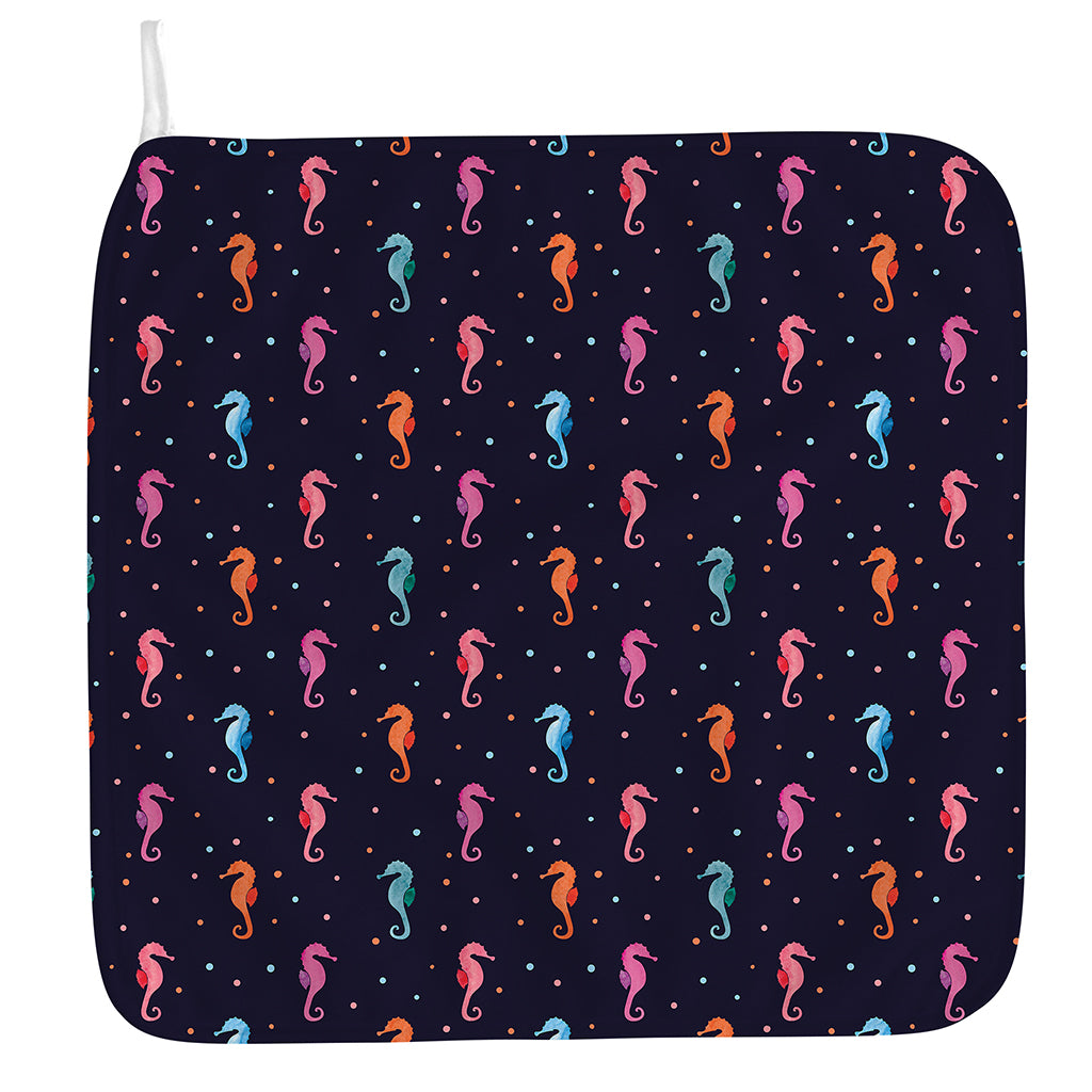 Colorful Seahorse Pattern Print Hand Towel