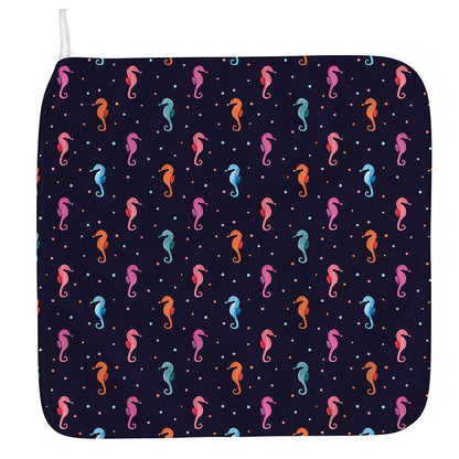 Colorful Seahorse Pattern Print Hand Towel