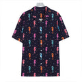 Colorful Seahorse Pattern Print Hawaiian Shirt