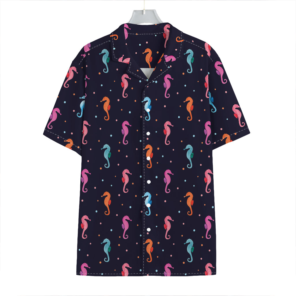 Colorful Seahorse Pattern Print Hawaiian Shirt