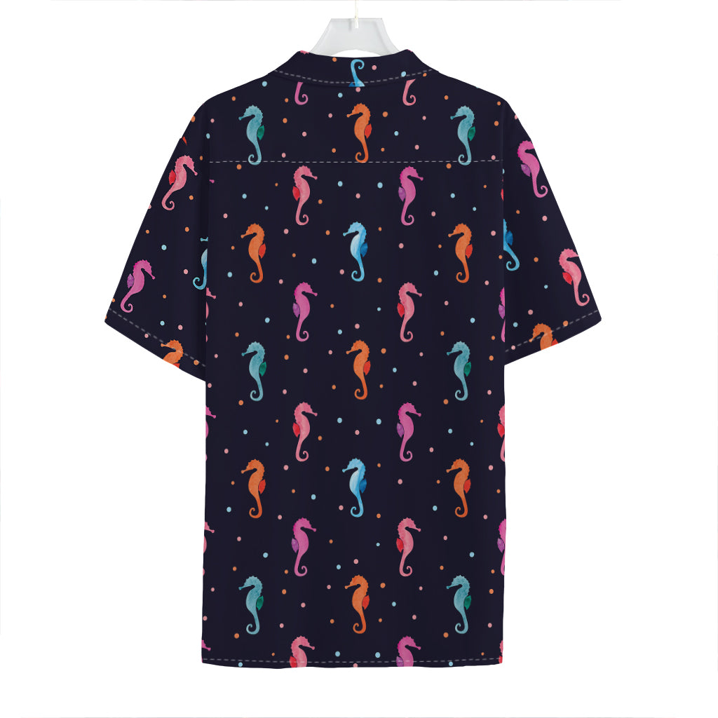 Colorful Seahorse Pattern Print Hawaiian Shirt