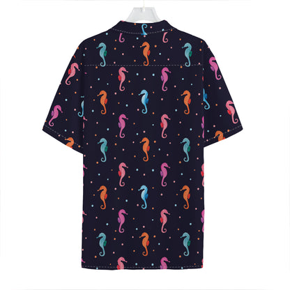Colorful Seahorse Pattern Print Hawaiian Shirt