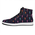 Colorful Seahorse Pattern Print High Top Leather Sneakers