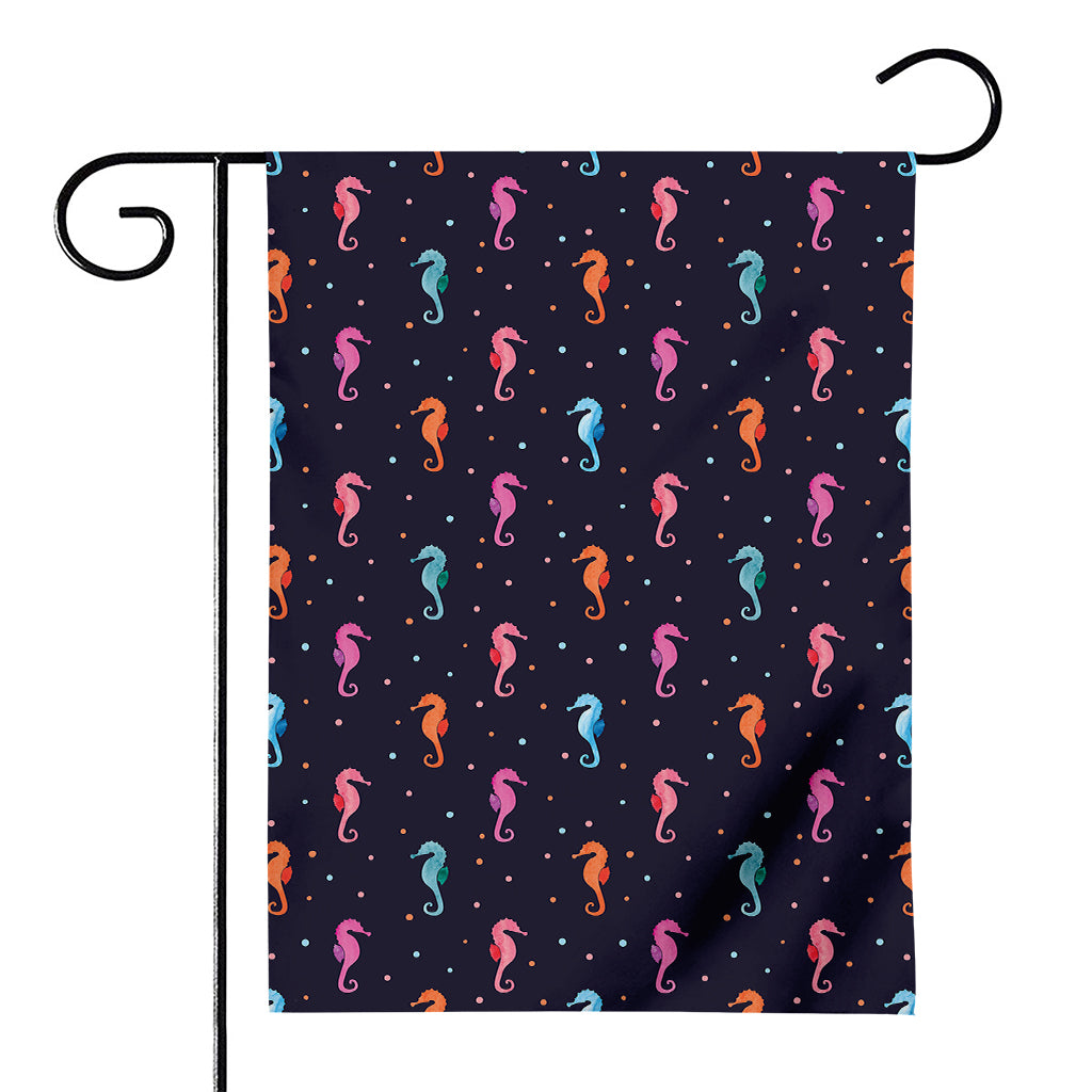 Colorful Seahorse Pattern Print House Flag