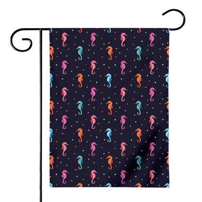 Colorful Seahorse Pattern Print House Flag