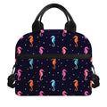 Colorful Seahorse Pattern Print Insulated Lunch Bag